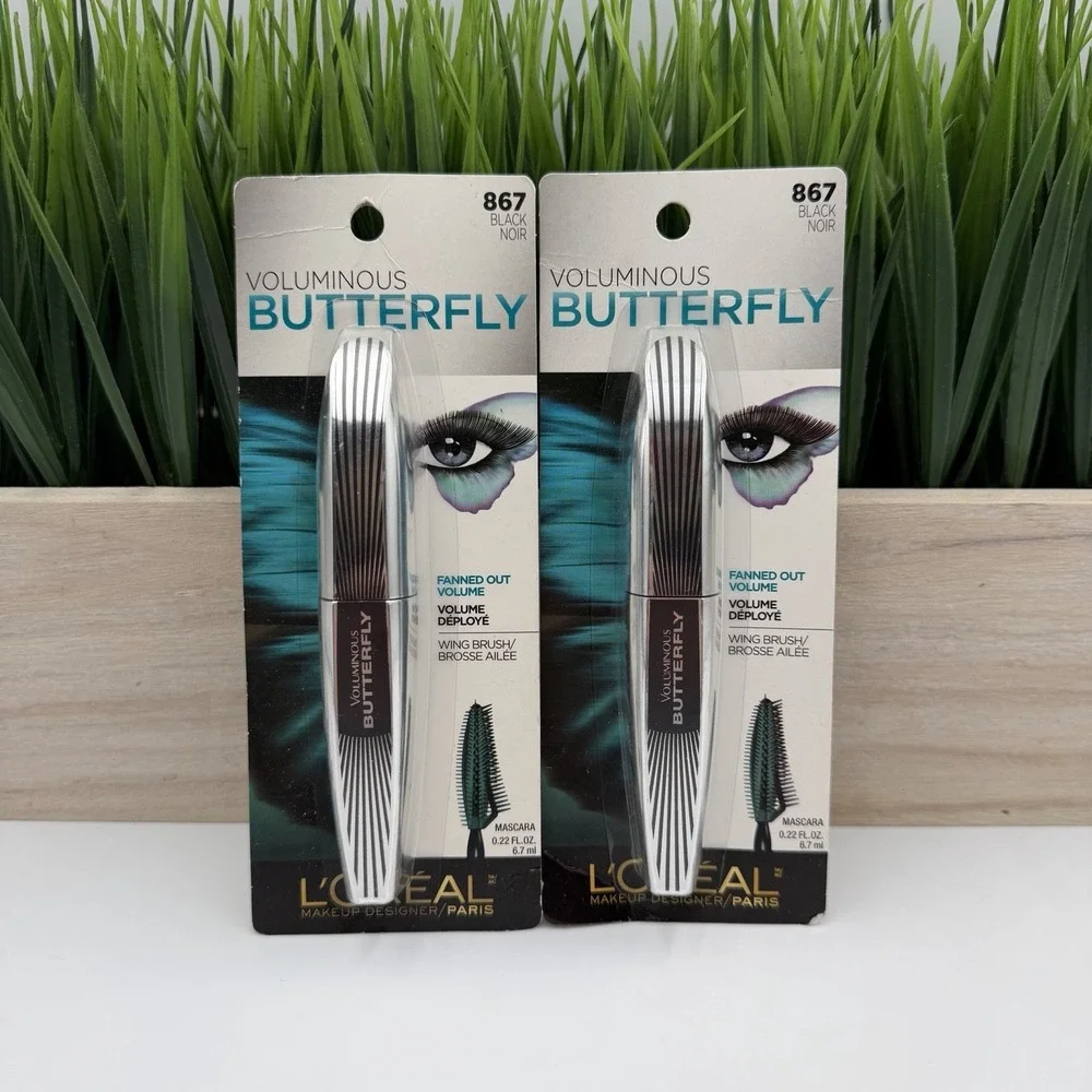 (2) L'Oréal Paris Butterfly Mascara 867 Black Fanned Out Volume